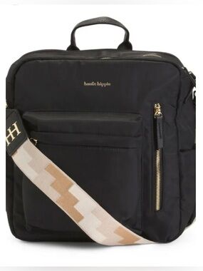 NWT Haute Hippie "On The Go" Convertible Backpack - Black Nylon Travel Bag